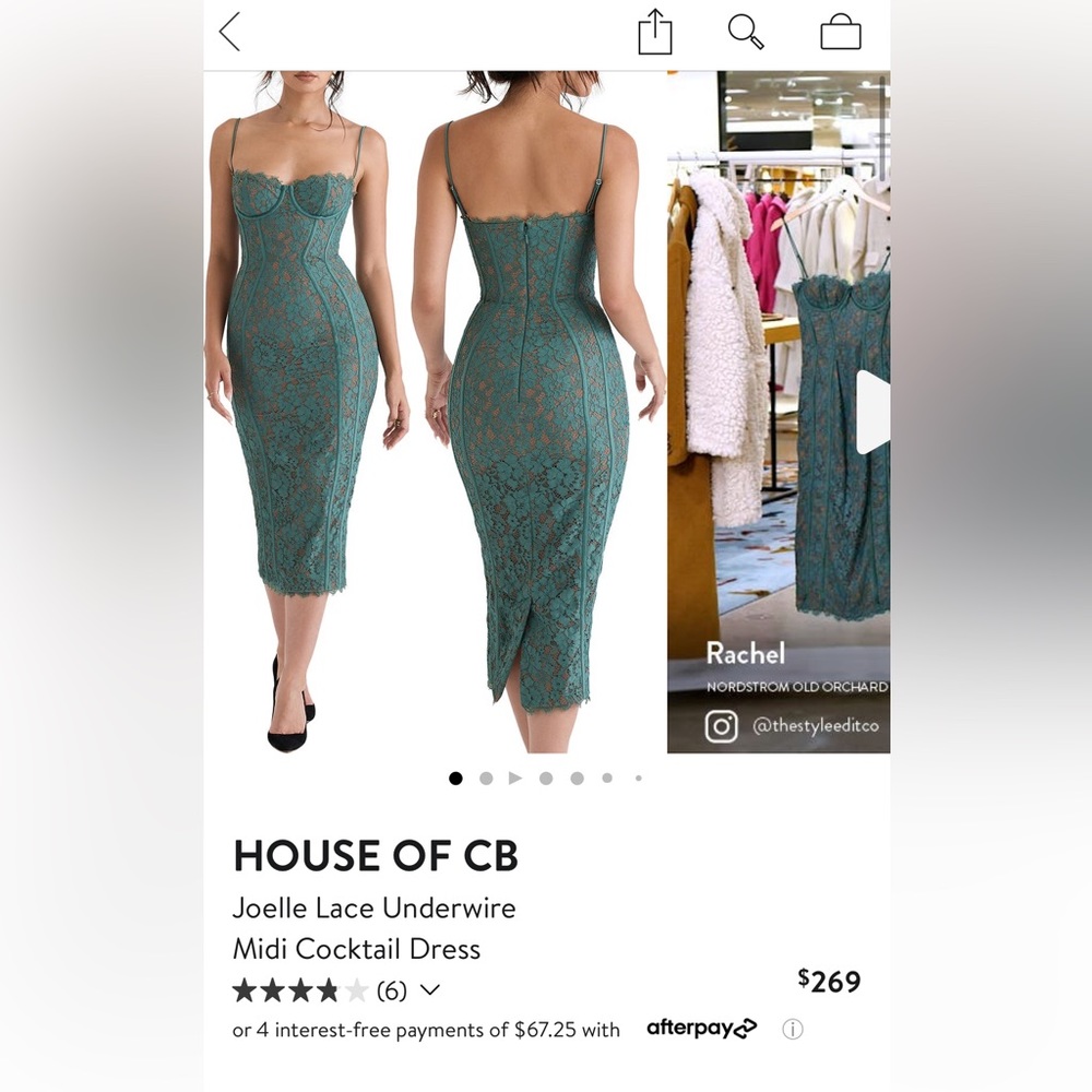 House of CB Joelle Lace Underwire Midi Cocktail Dress